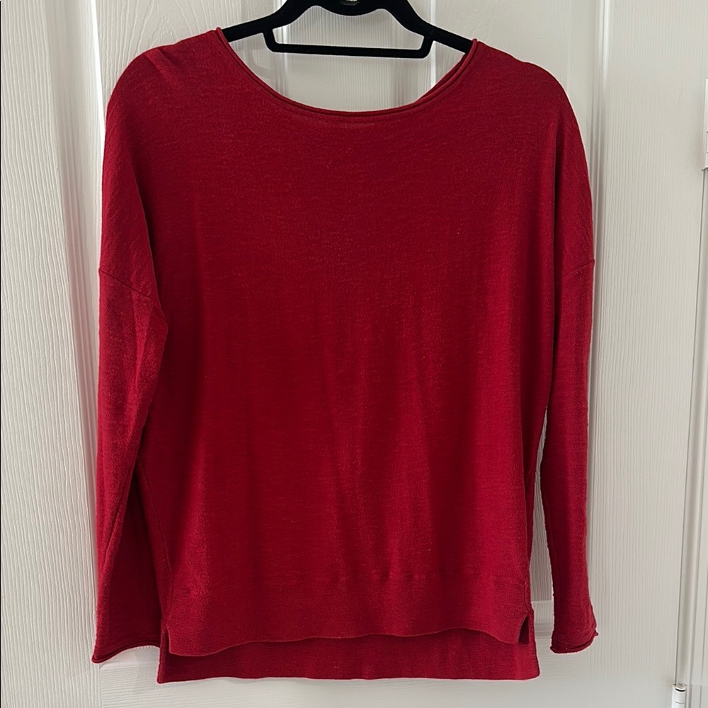 Vince Red Long Sleeve Top